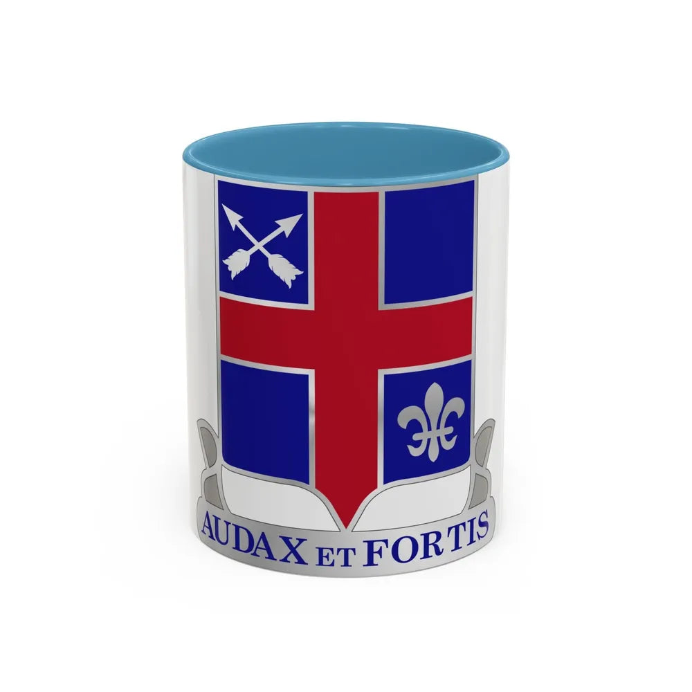 74th Infantry Regiment (U.S. Army) Accent Coffee Mug-11oz-Light Blue-Go Mug Yourself