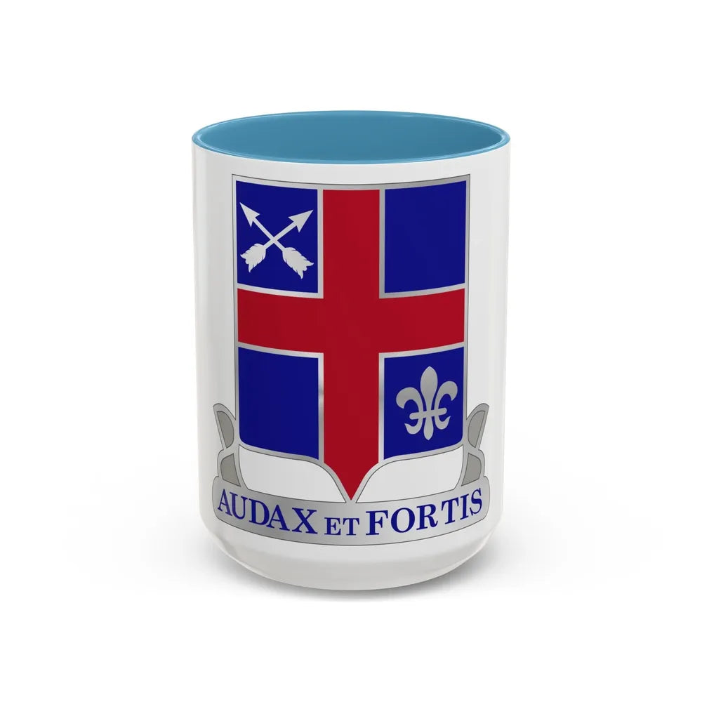 74th Infantry Regiment (U.S. Army) Accent Coffee Mug-15oz-Light Blue-Go Mug Yourself