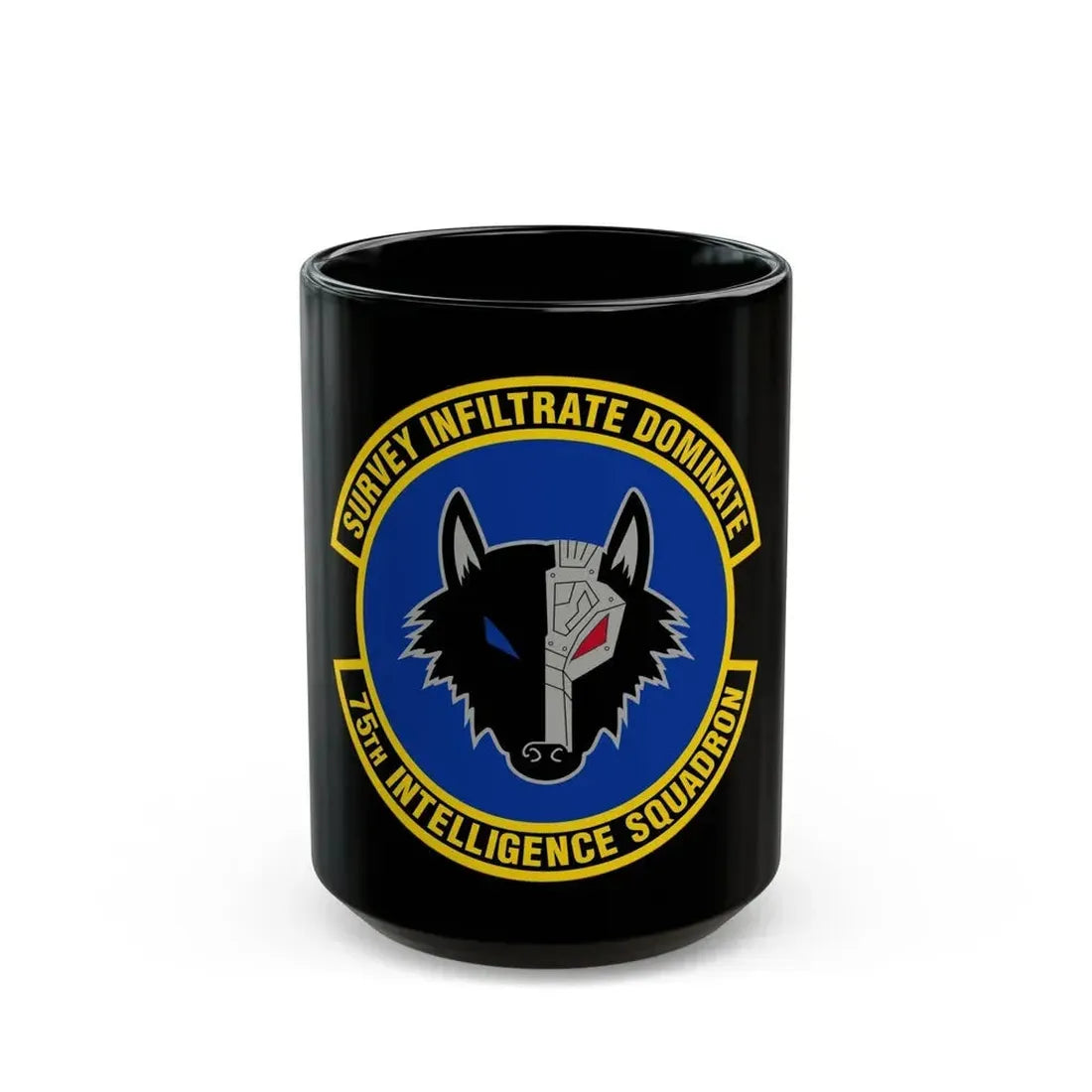 75 Intelligence Squadron ACC (U.S. Air Force) Black Coffee Mug 15oz - Go Mug Yourself