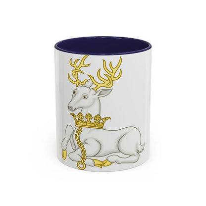 White Hart Badge of Richard II - Accent Coffee Mug-11oz-Navy-Go Mug Yourself