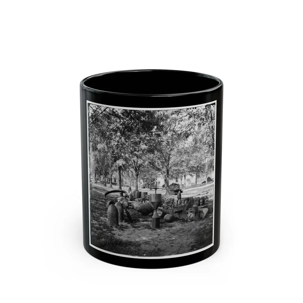 Charleston, S.C. Confederate Torpedoes, Shot, And Shell In The Arsenal Yard (U.S. Civil War) Black Coffee Mug-11oz-Go Mug Yourself