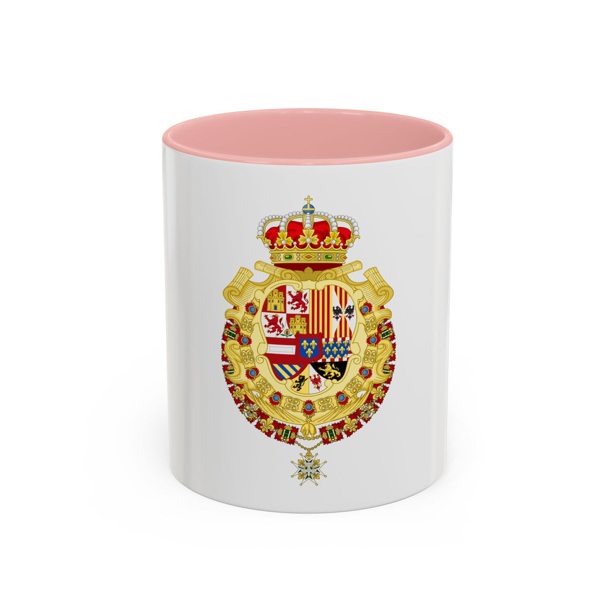 Royal Greater Coat of Arms of Spain (1700-1761) - Accent Coffee Mug