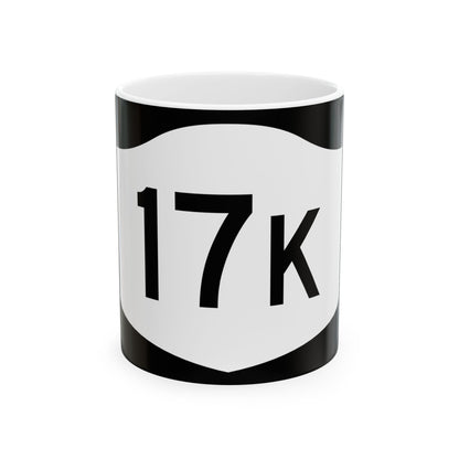 NY-17K (New York) (Road Sign) White Coffee Mug