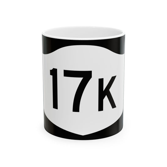NY-17K (New York) (Road Sign) White Coffee Mug