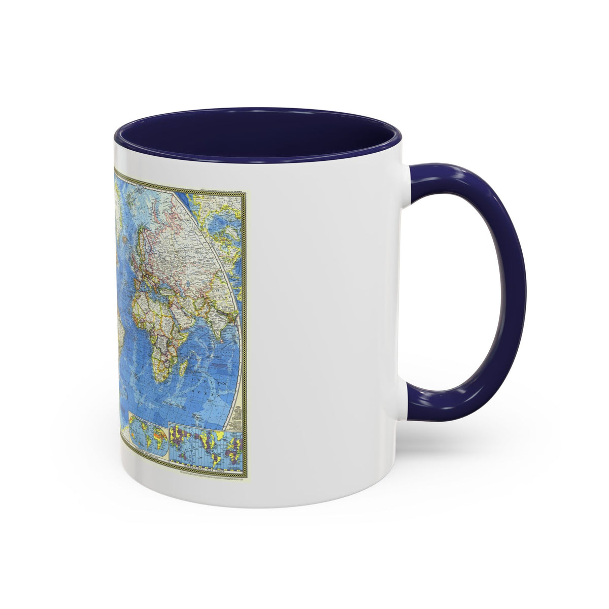 World Map (1970) (Map) Accent Coffee Mug