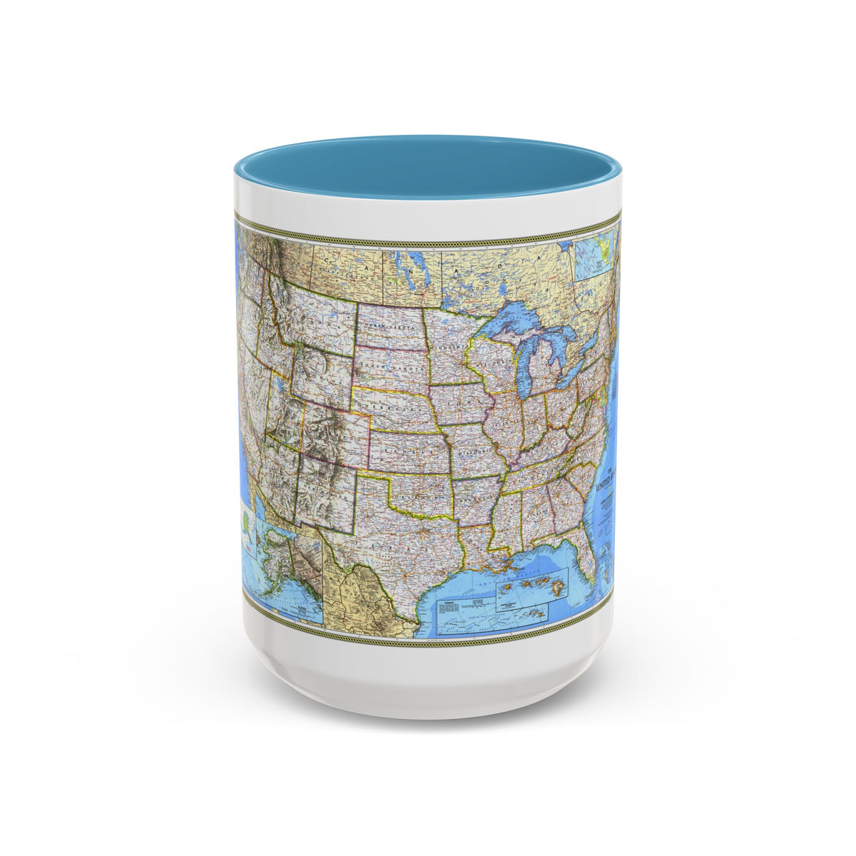USA - The United States (1993) (Map) Accent Coffee Mug