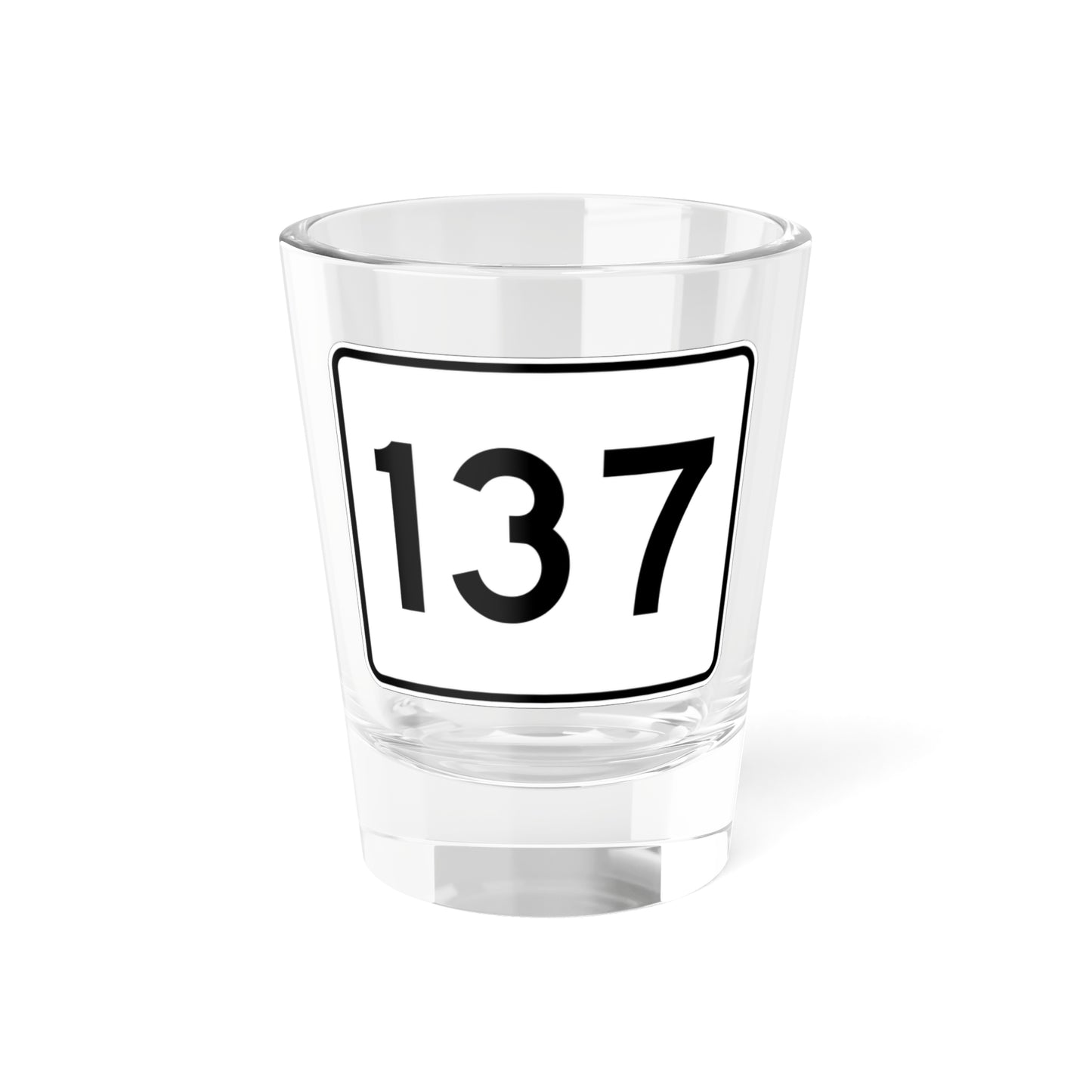 MA Route 137 (Massachusetts) (Road Sign) Shot Glass 1.5oz
