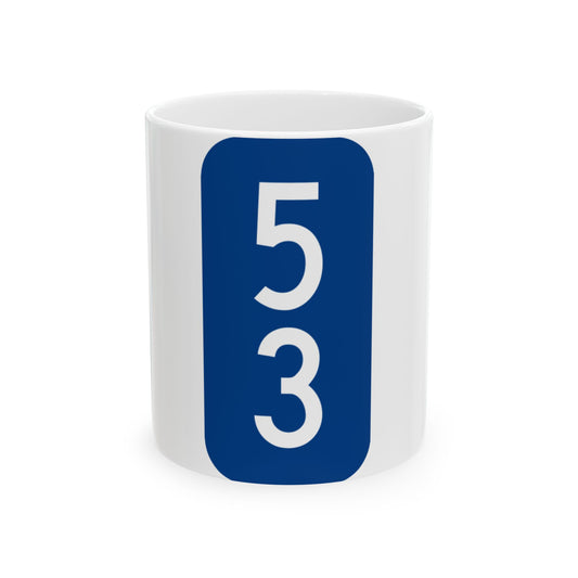 Warren County 53 NY tab (New York) (Road Sign) White Coffee Mug