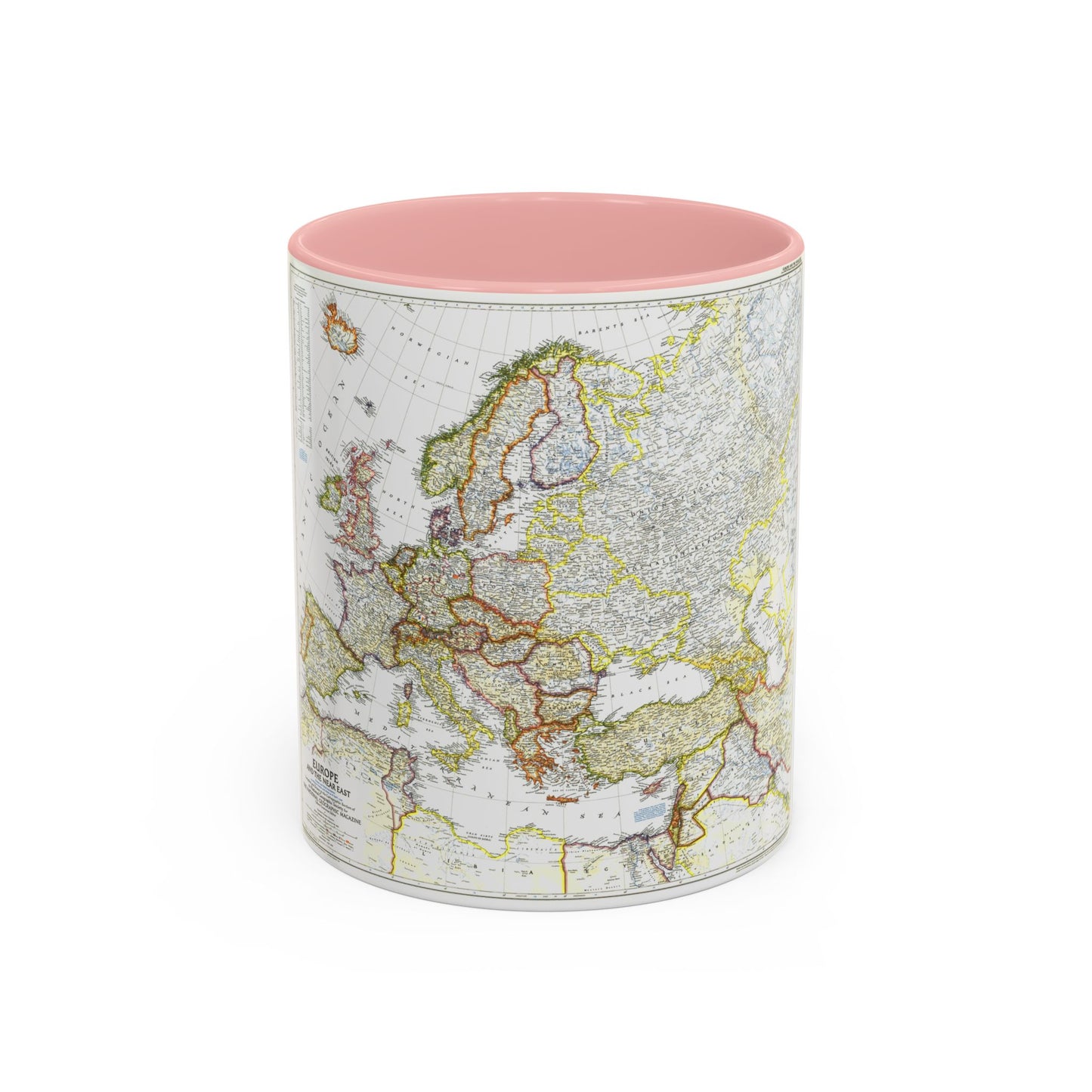 Europe and the Near East (1949) (Map) Accent Coffee Mug