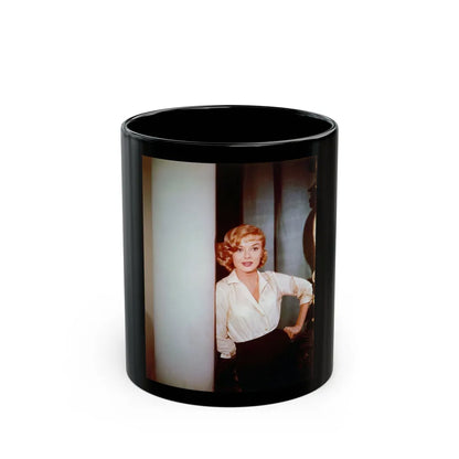 Leslie Parrish #203 (Vintage Female Icon) Black Coffee Mug-11oz-Go Mug Yourself