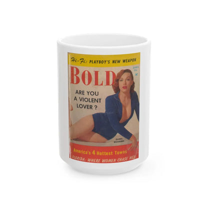 Dawn Richard #57 - Bold Pocket Mag. April '59 Cover 1 (Vintage Female Icon) White Coffee Mug-15oz-Go Mug Yourself