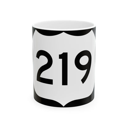 US 219 NY (New York) (Road Sign) White Coffee Mug