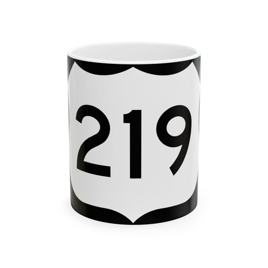 US 219 NY (New York) (Road Sign) White Coffee Mug
