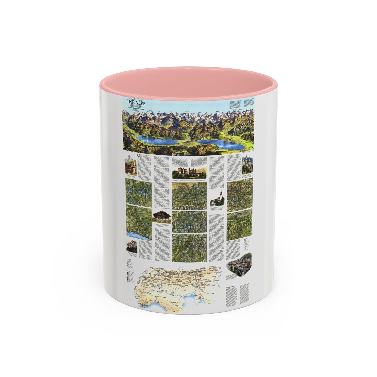 Alps, The - A Traveller's Map (1985) (Map) Accent Coffee Mug