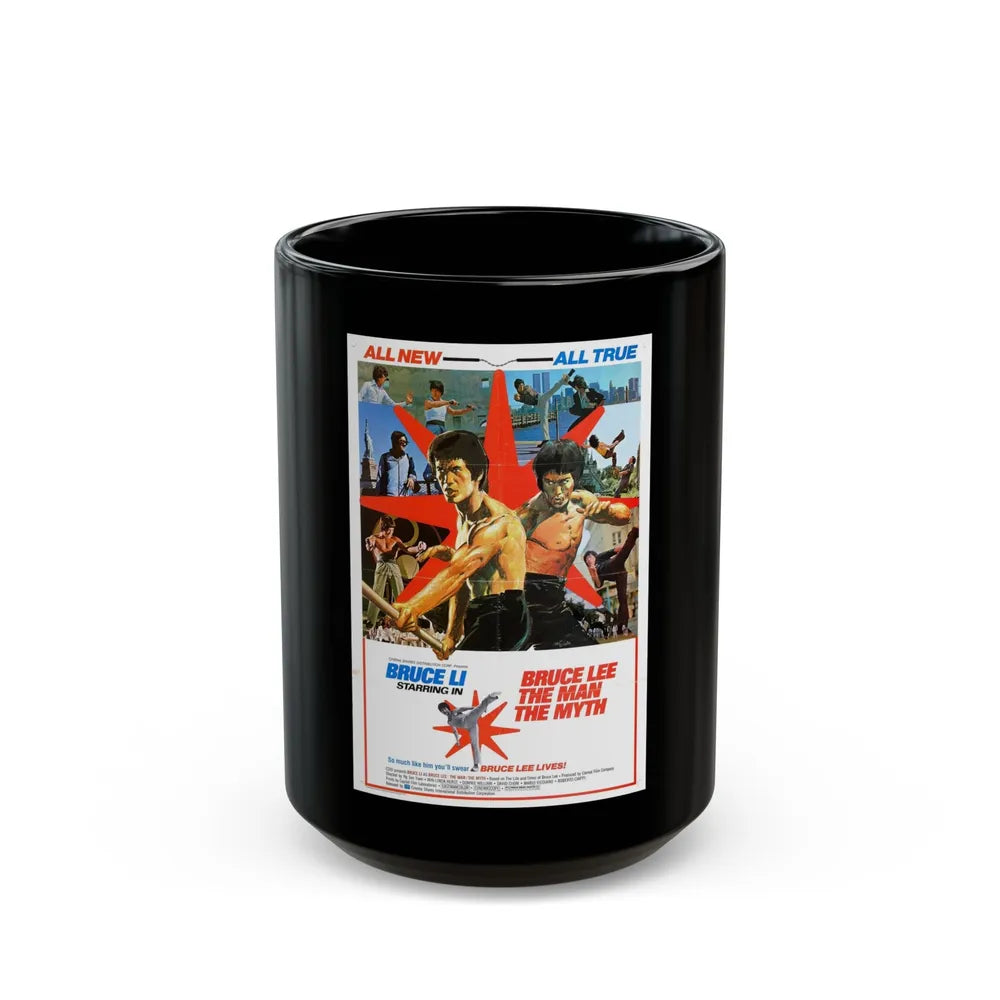 BRUCE LEE, THE MAN, THE MYTH 1976 Movie Poster - Black Coffee Mug-15oz-Go Mug Yourself