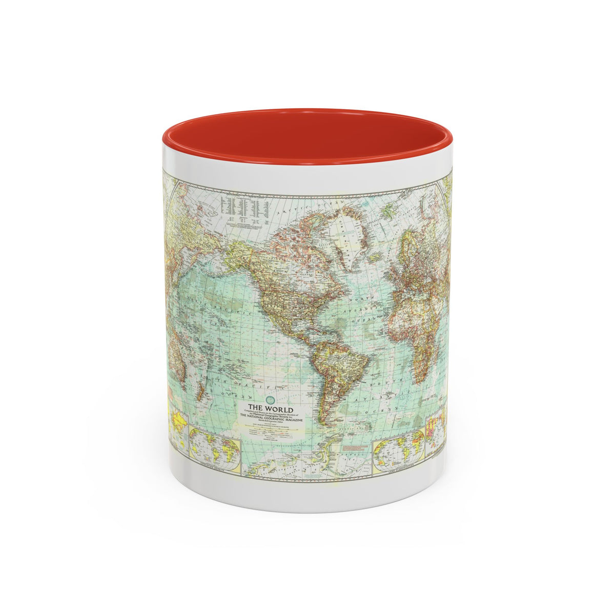 World Map (1957) (Map) Accent Coffee Mug