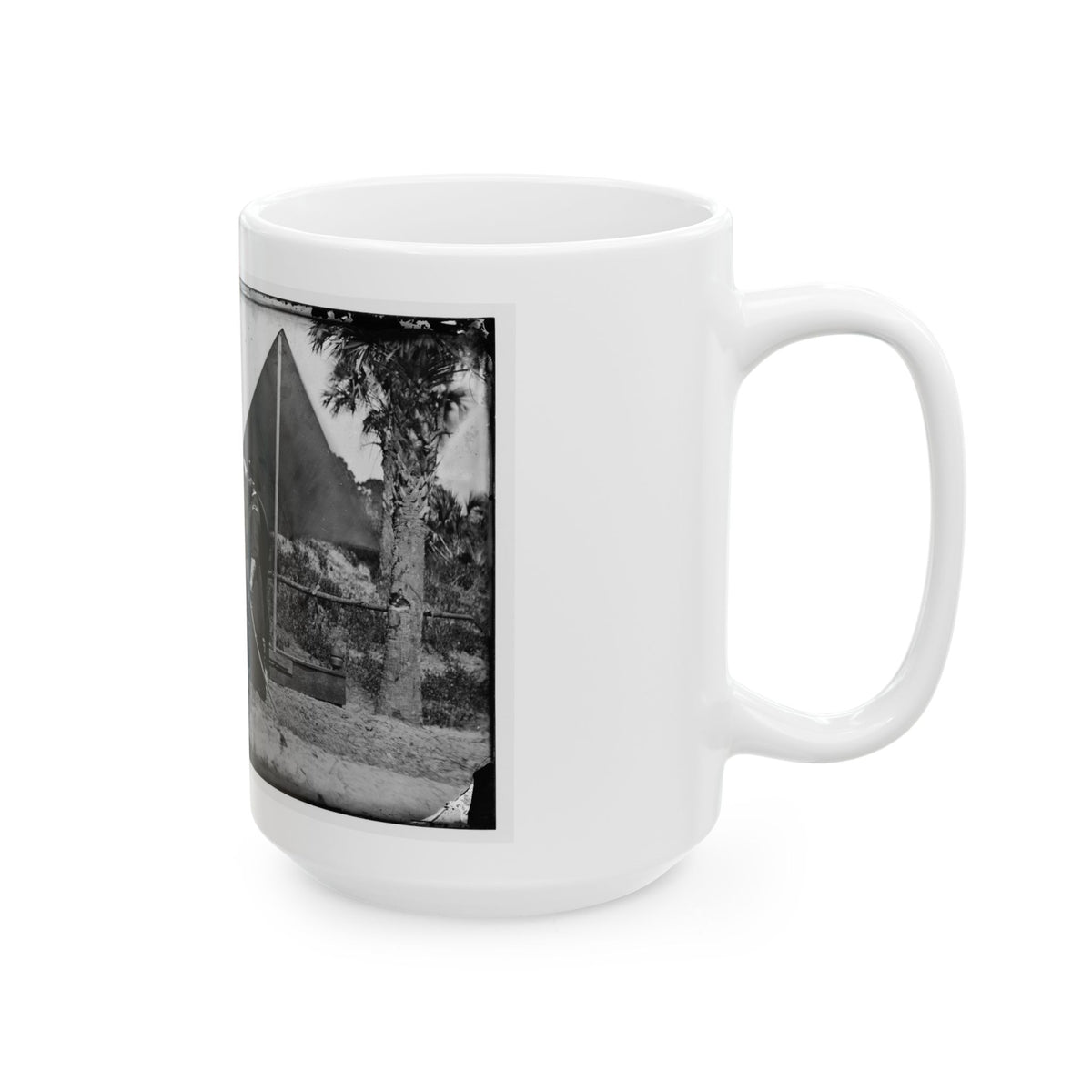 Morris Island, South Carolina. General Quincy A. Gillmore In Front Of His Tent (U.S. Civil War) White Coffee Mug