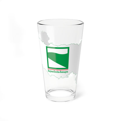 Flag map of Emilia-Romagna (Italy) Pint Glass 16oz
