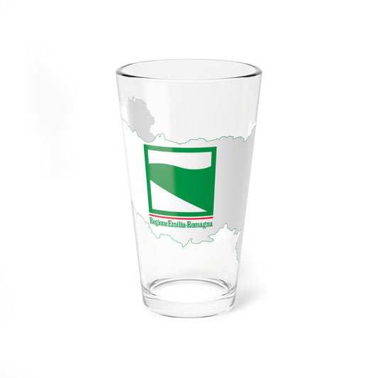 Flag map of Emilia-Romagna (Italy) Pint Glass 16oz