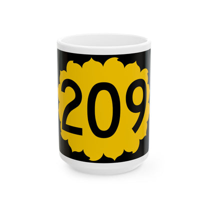 K-209 (Kansas) (Road Sign) White Coffee Mug