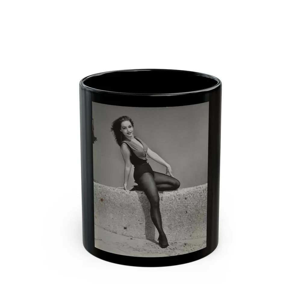 Julie Newmar #506 (Vintage Female Icon) Black Coffee Mug-11oz-Go Mug Yourself