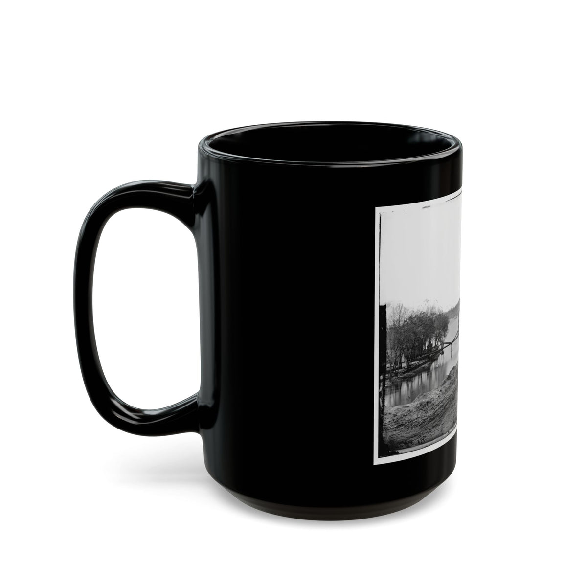 Richmond, Va. View Of The Tredegar Iron Works, With Footbridge To Neilson's Island (U.S. Civil War) Black Coffee Mug