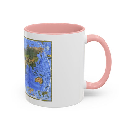 World Map - The Physical World (1975) (Map) Accent Coffee Mug