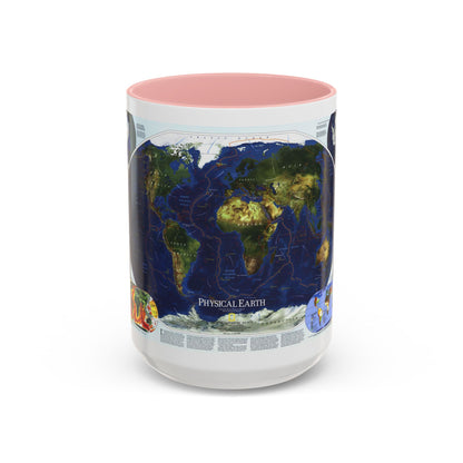 World Map - Physical Earth 1 (1998) (Map) Accent Coffee Mug