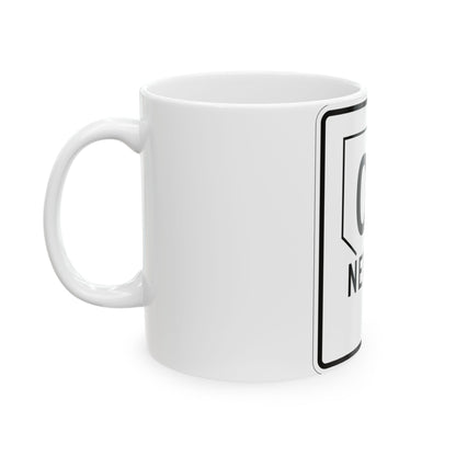 Nevada 00 1955 (Nevada) (Road Sign) White Coffee Mug