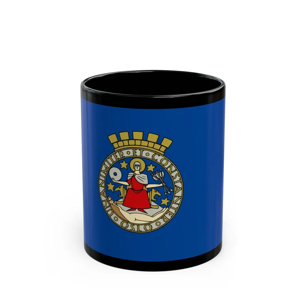 Flag of Oslo Oslo Norway - Black Coffee Mug-11oz-Go Mug Yourself