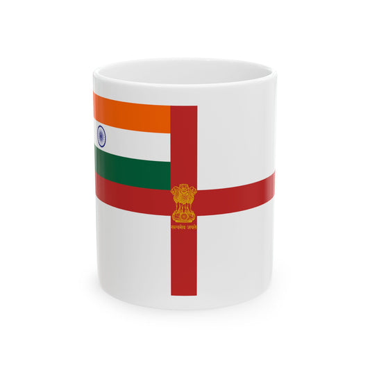 Naval Ensign of India 2014-2022 (India) White Coffee Mug