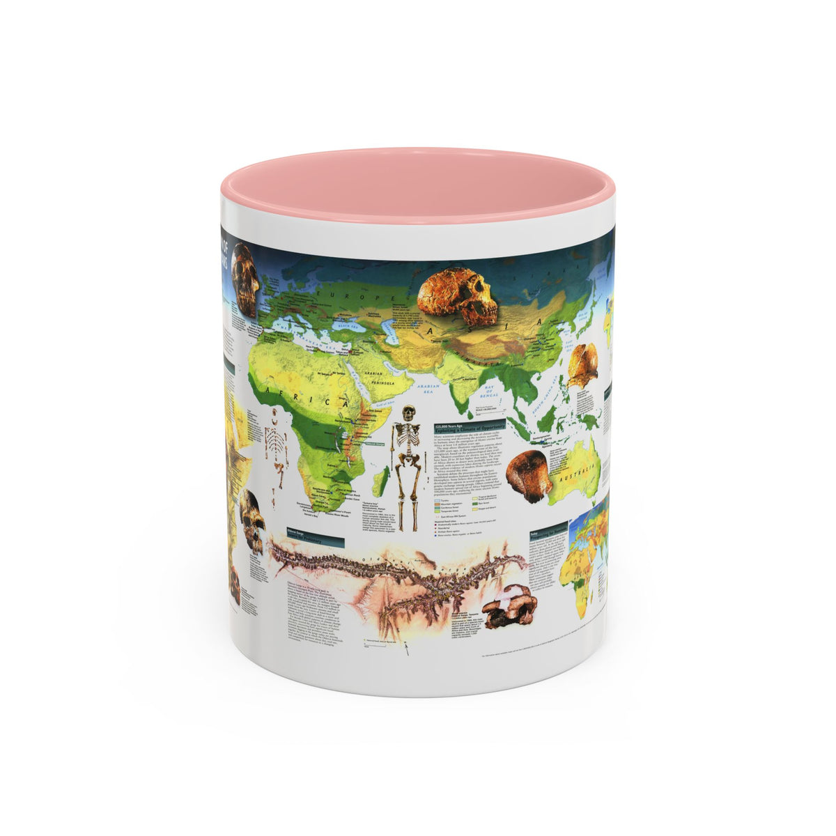 World Map - Dawn of Humans (1997) (Map) Accent Coffee Mug