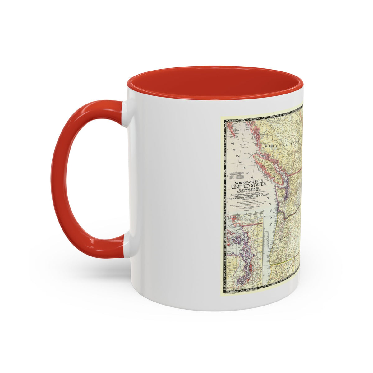 USA - Northwestern (1950) (Map) Accent Coffee Mug