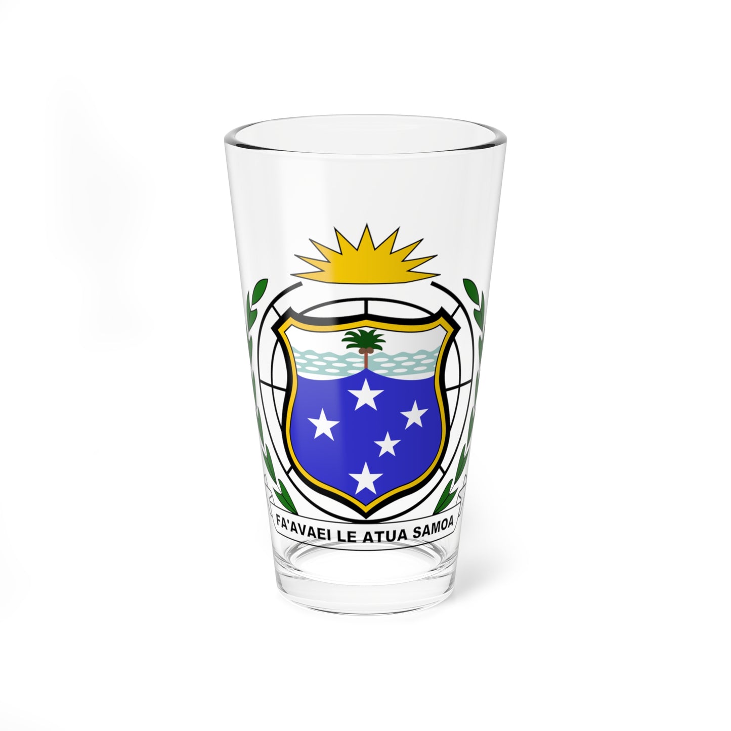 Coat of arms of Western Samoa 1951-1962 (Samoa) (Coat of Arms) Pint Glass 16oz