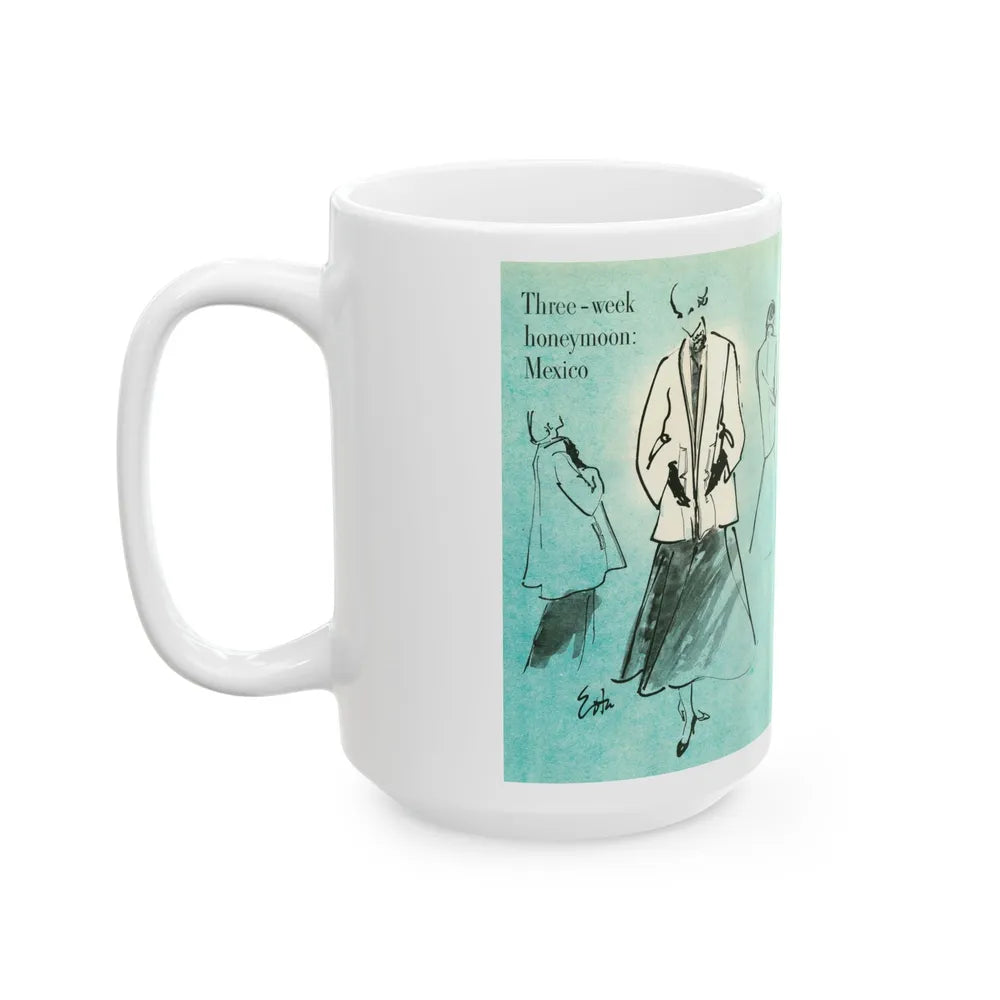 Fashion Illustrations, 1948 - White Coffee Mug-Go Mug Yourself