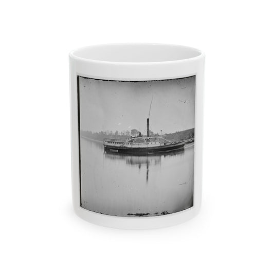 Appomattox River, Va.  U.S.S. Transport Washington Irving (U.S. Civil War) White Coffee Mug