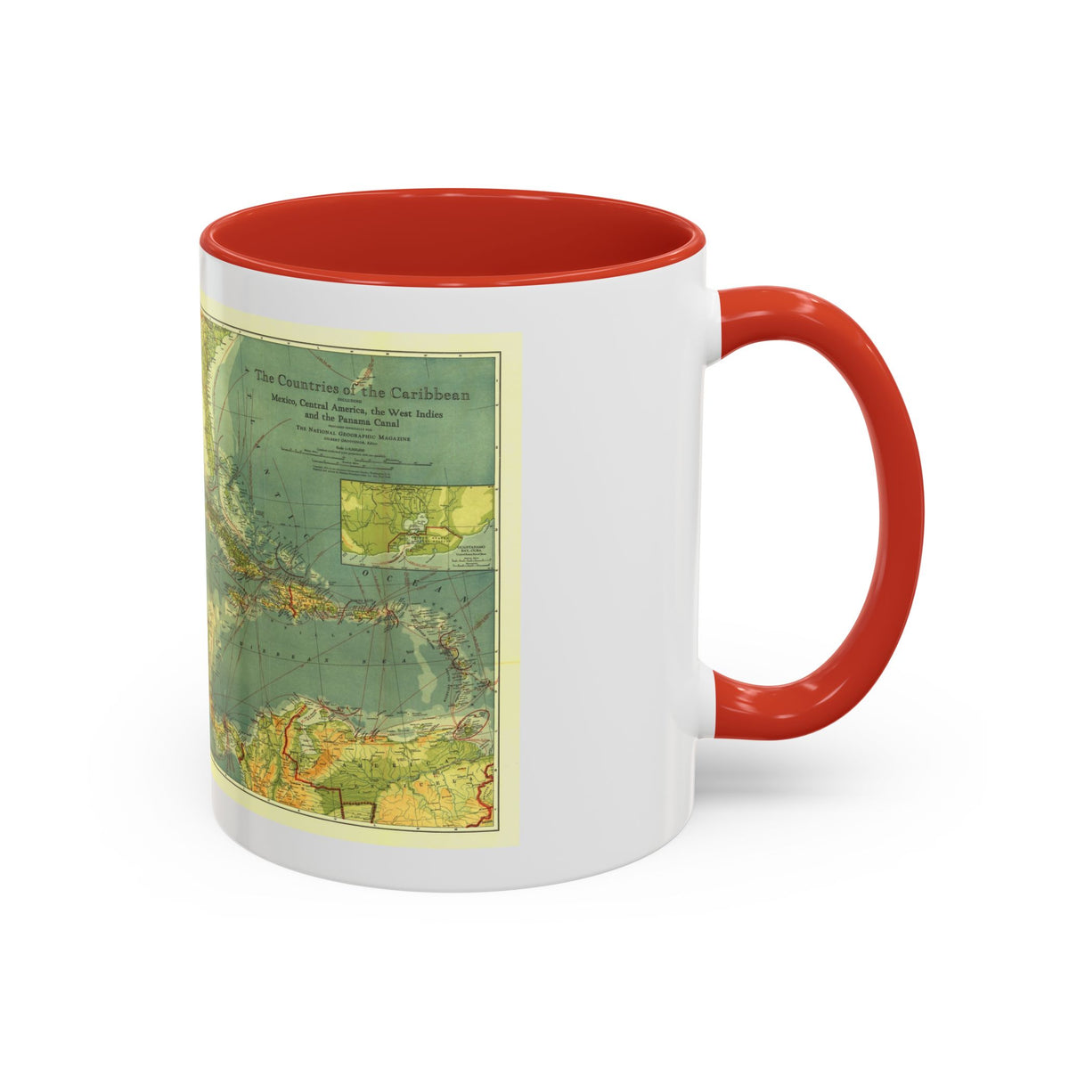 Central America and the West Indies (1922) (Map) Accent Coffee Mug