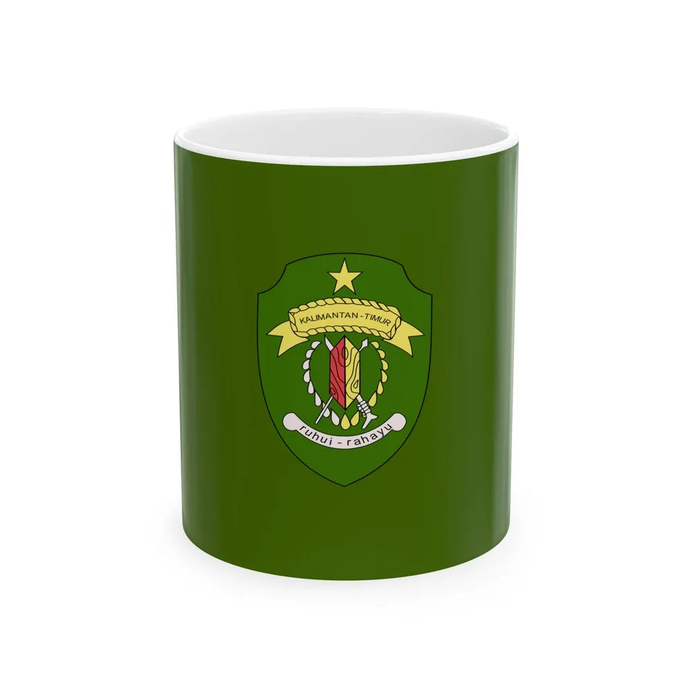 Flag of East Kalimantan Indonesia - White Coffee Mug-11oz-Go Mug Yourself