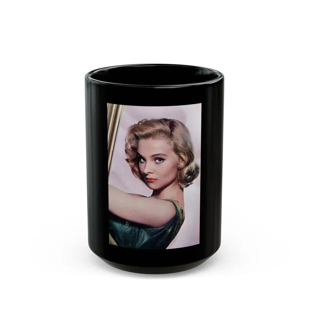 Diane McBain #30 (Vintage Female Icon) Black Coffee Mug-15oz-Go Mug Yourself