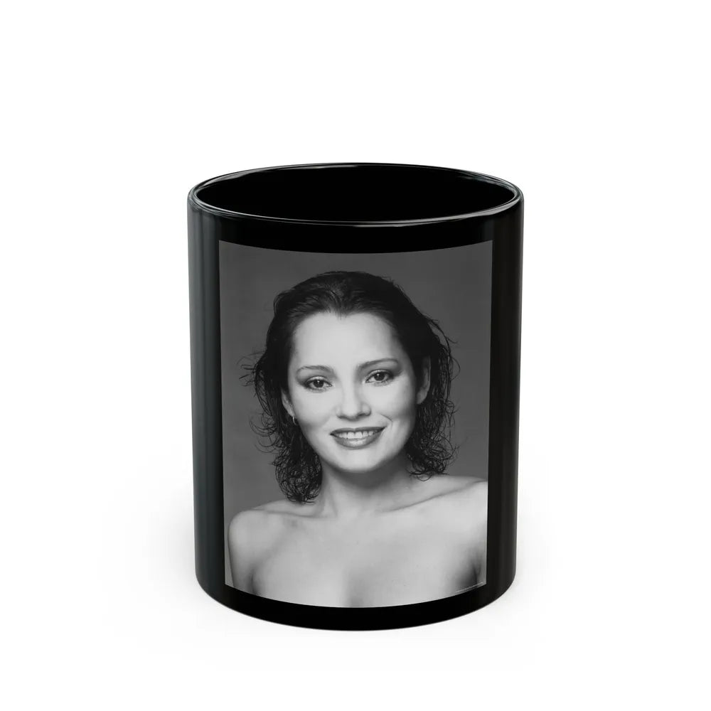 Barbara Carrera #104 (Vintage Female Icon) Black Coffee Mug-11oz-Go Mug Yourself