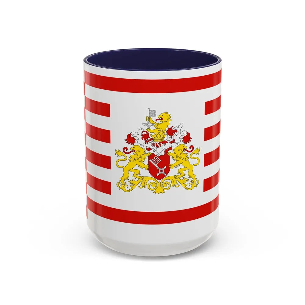 Flag of Bremen with flag arms Germany - Accent Coffee Mug-15oz-Navy-Go Mug Yourself