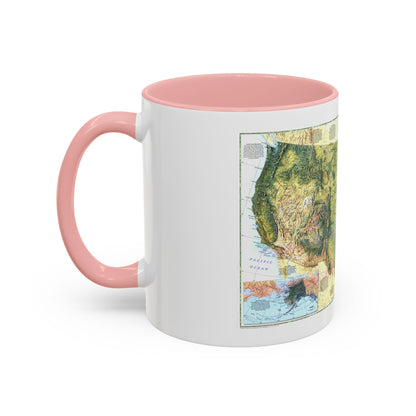 USA - The Physical Landscape (1996) (Map) Accent Coffee Mug