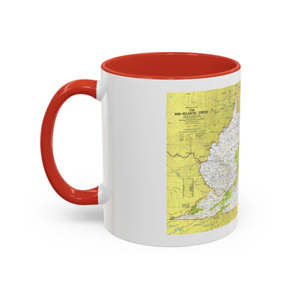 USA - Mid-Atlantic States 1 (1976) (Map) Accent Coffee Mug
