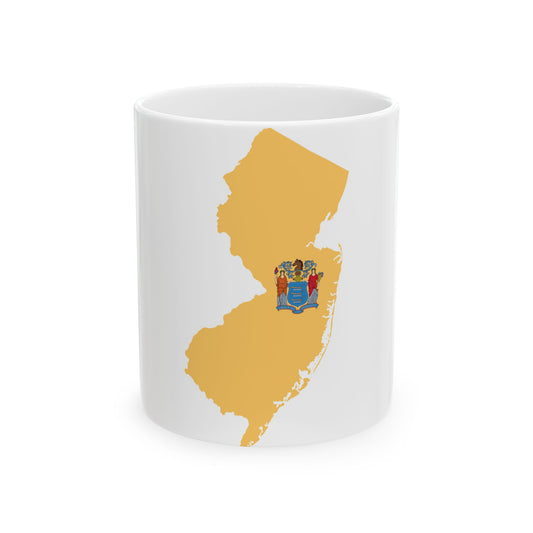 Flag-map of New Jersey (United States) White Coffee Mug