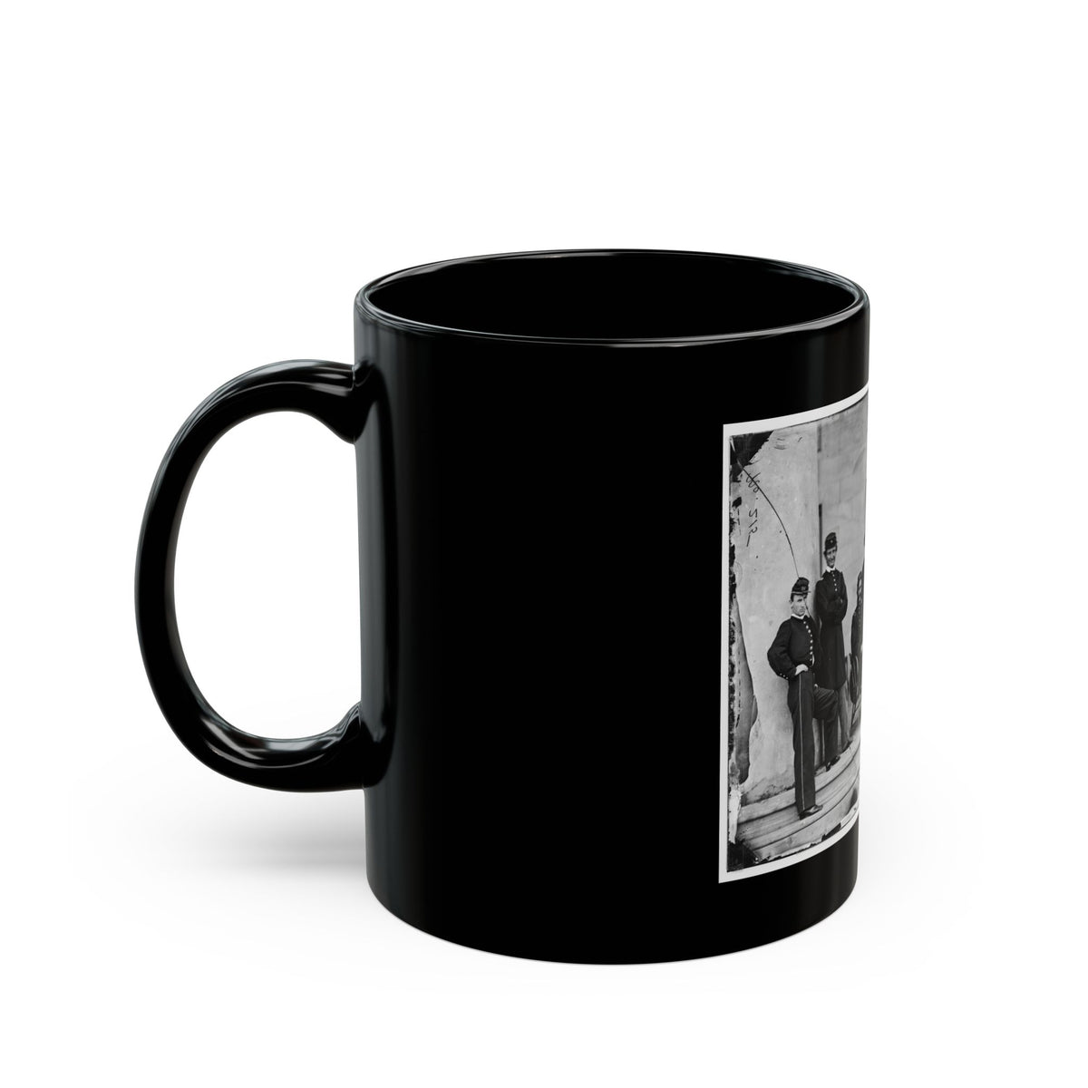 Arlington, Va. Brig. Gen. Gustavus A. Derussey (Third From Left) And Staff On Portico Of Arlington House (U.S. Civil War) Black Coffee Mug