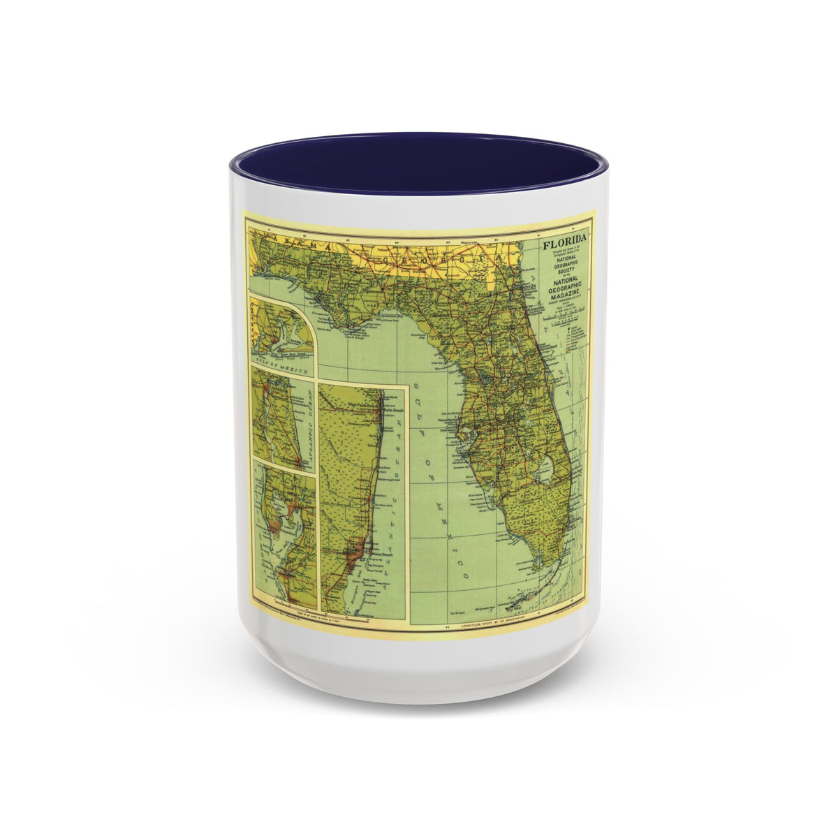USA - Florida (1930) (Map) Accent Coffee Mug