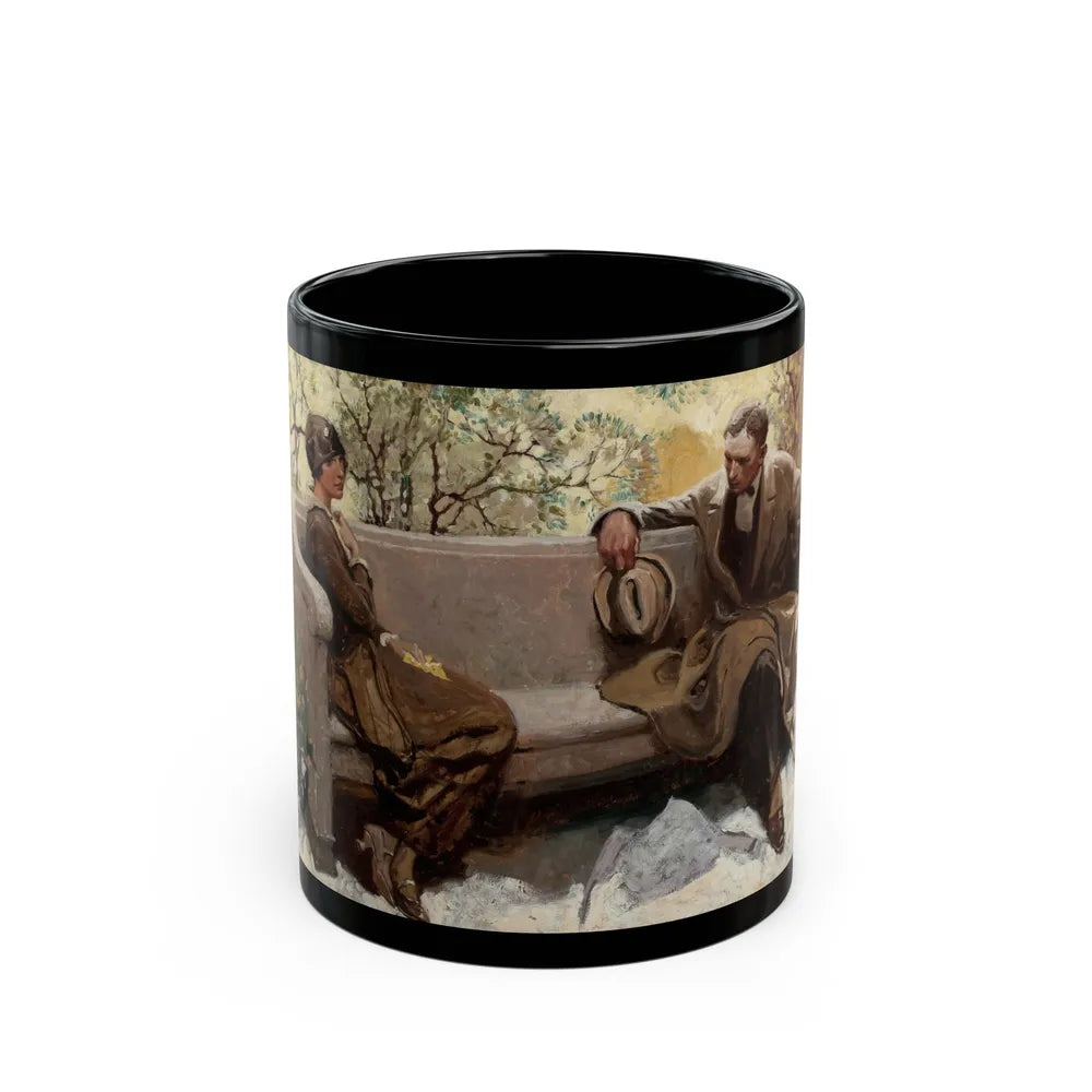 Couple on Park Bench - Black Coffee Mug-11oz-Go Mug Yourself