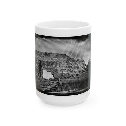 Morris Island, South Carolina. The  Marsh Battery  Or  Swamp Angel  After The Explosion, August 22, 1863 (U.S. Civil War) White Coffee Mug