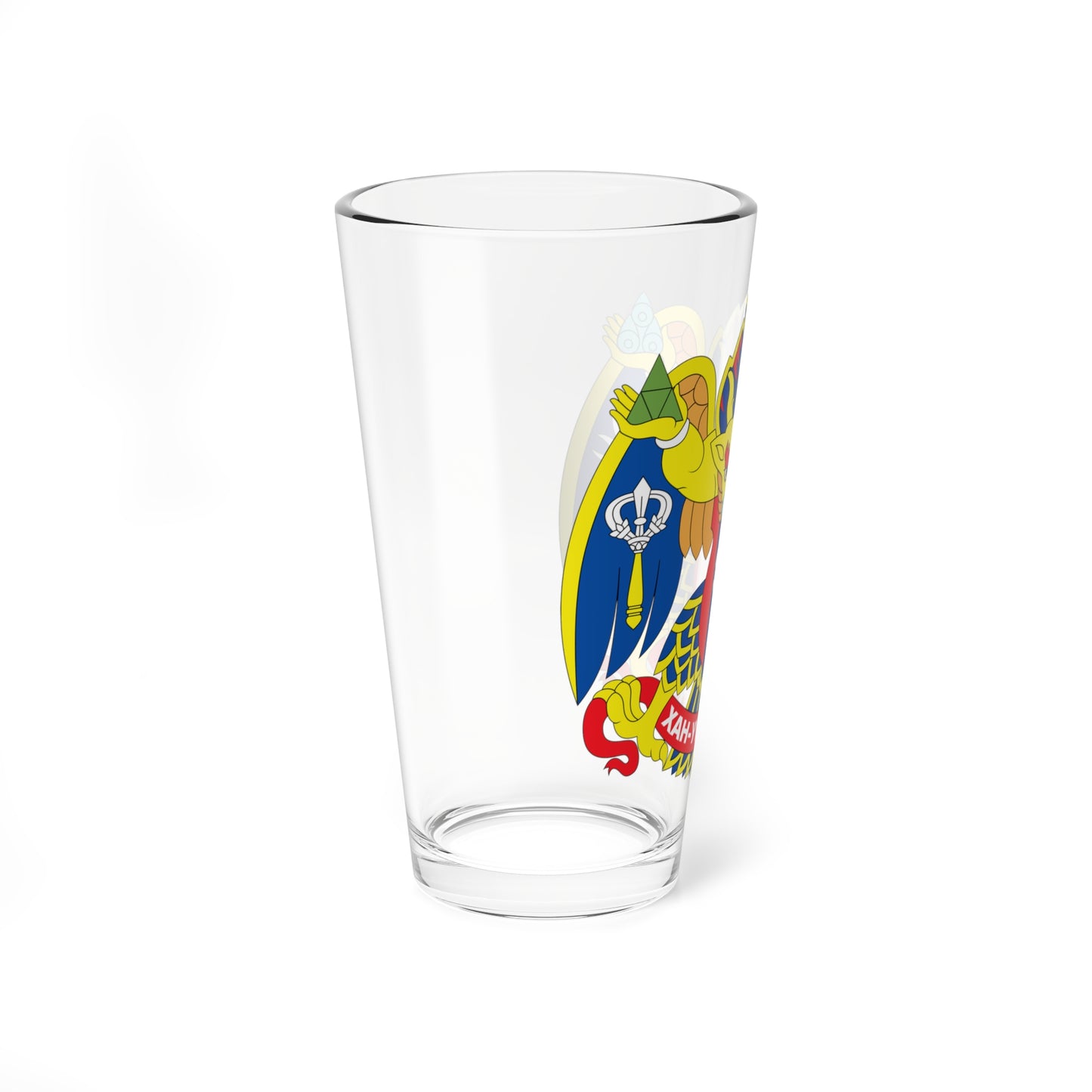 Emblem of Khan-Uul district Ulaanbaatar (Mongolia) (Coat of Arms) Pint Glass 16oz