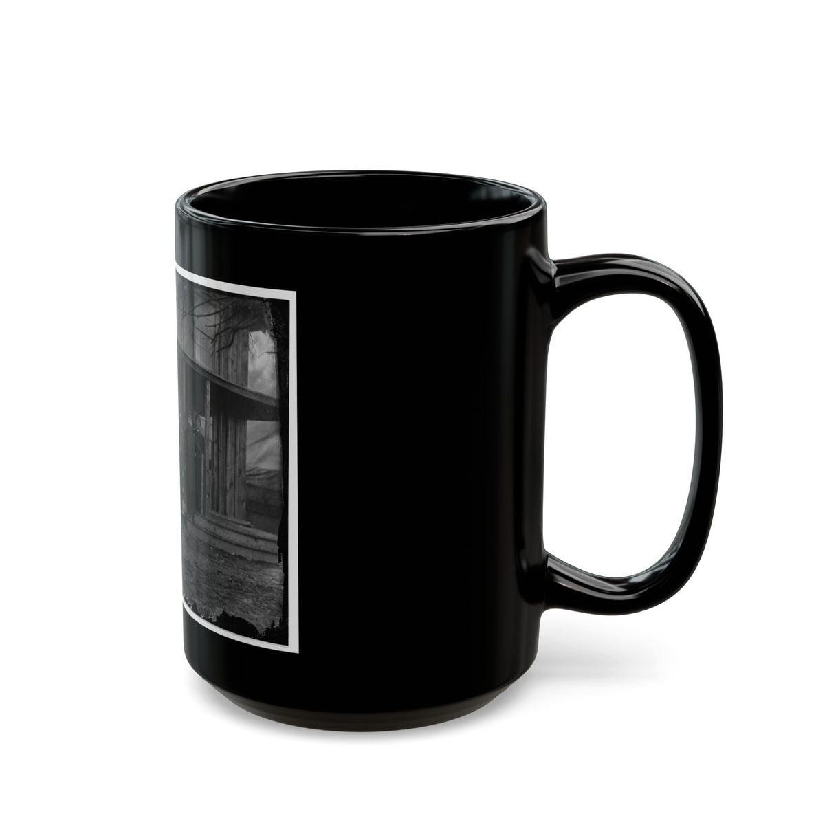 Aquia Creek, Virginia. Group Standing In Front Of Hospital (U.S. Civil War) Black Coffee Mug